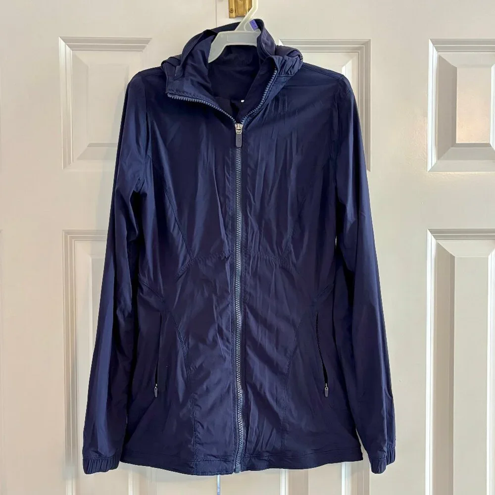 Lululemon Such a Cinch Navy Full Zip Tulip Hem Lightweight Jacket 4